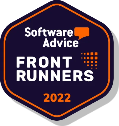 A badge from Software Advice showing company achievement.