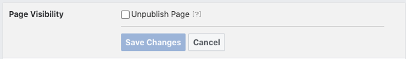 unpublish facebook page