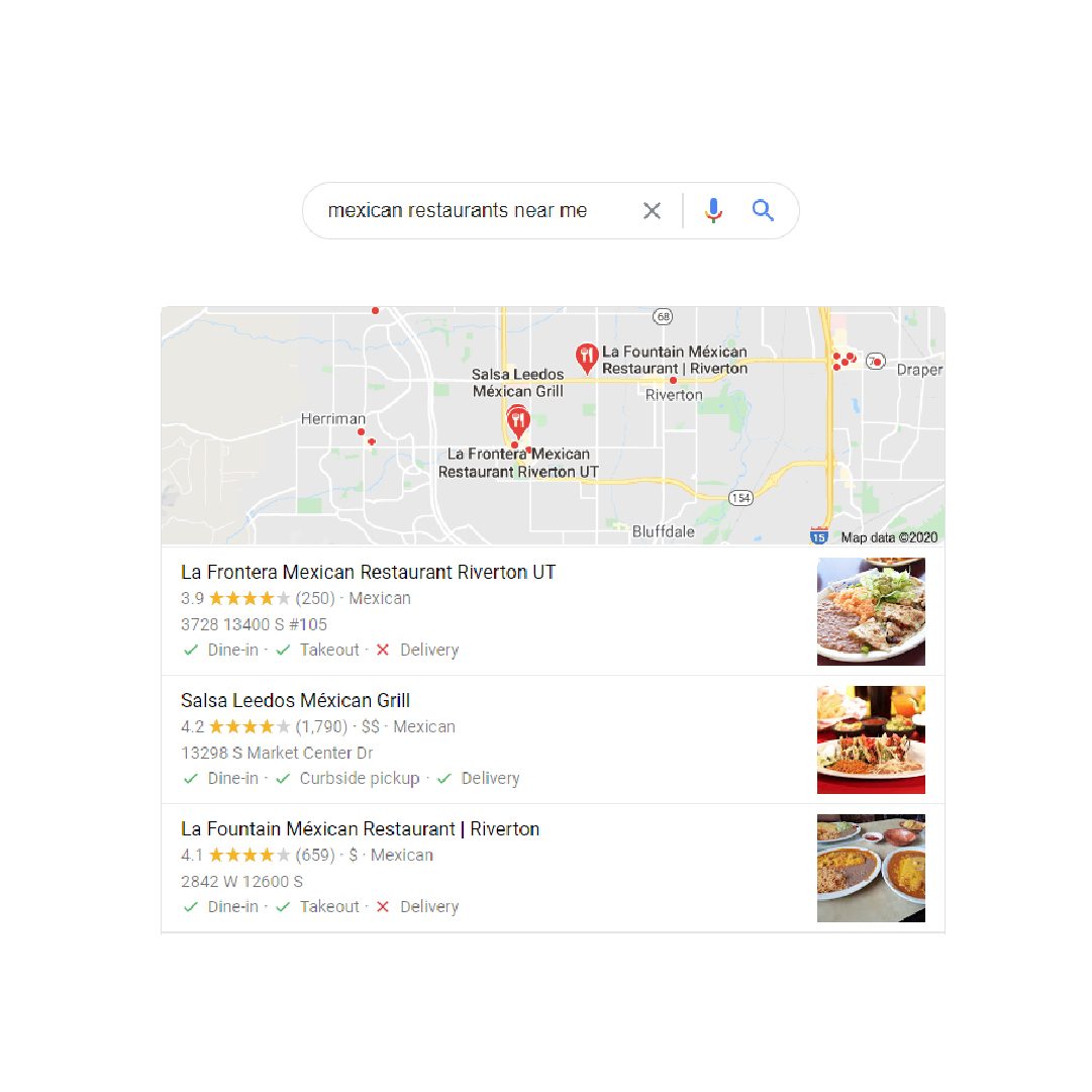 Google reviews restaurant screen grab