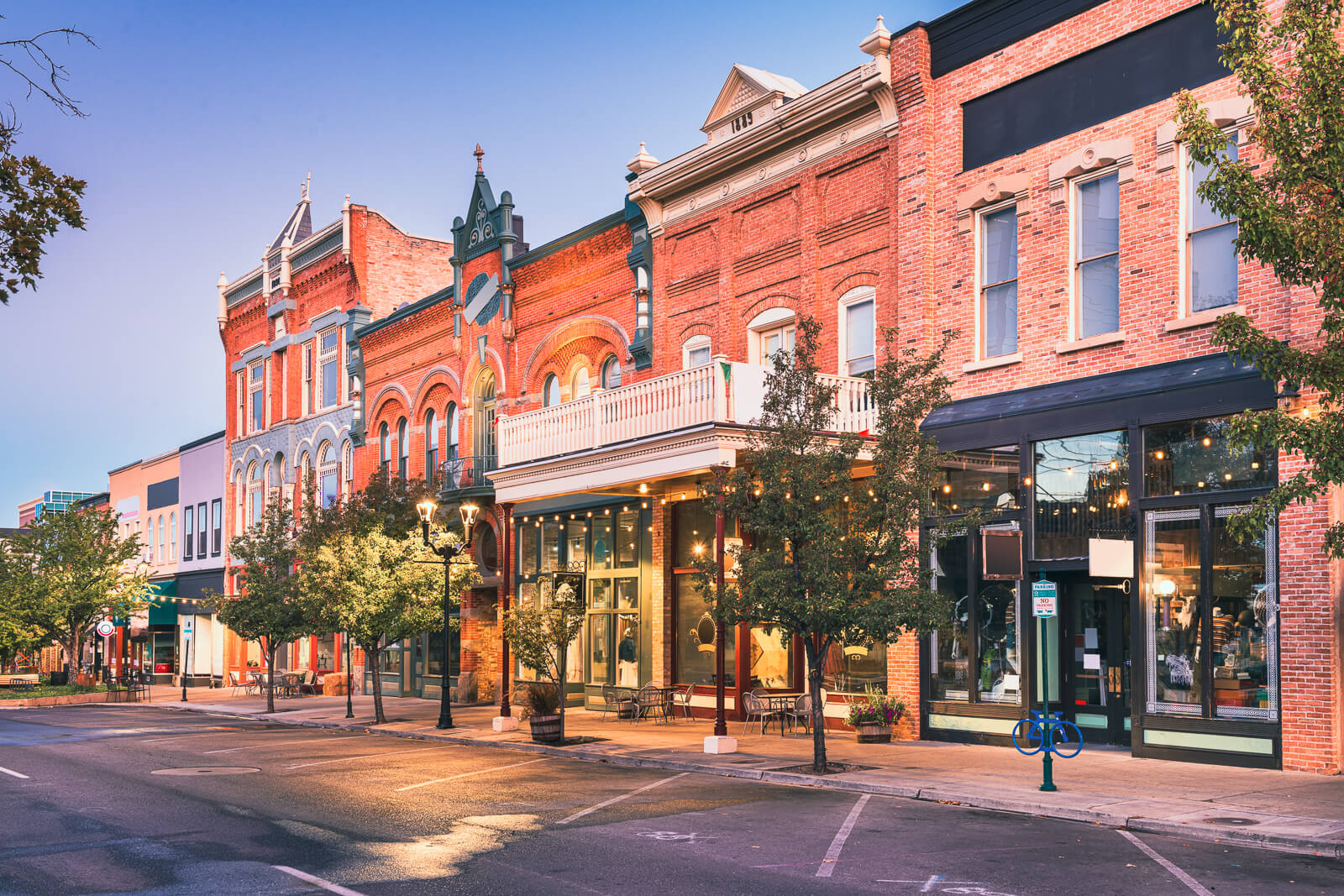A row of storefronts.